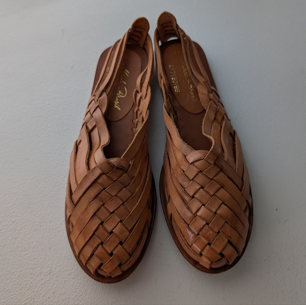 NEW Woven Leather Moccasins - Brown NEVER WORN! Marked size 8 but fit is small